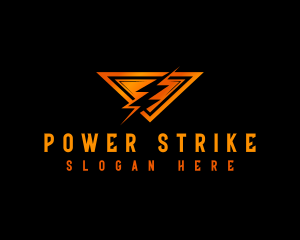 Power Triangle Thunderbolt logo design