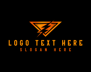 Strong - Power Triangle Thunderbolt logo design