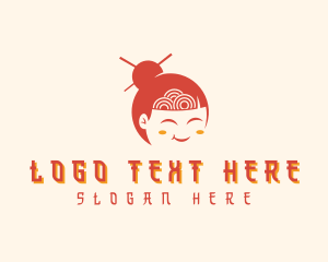 Cuisine - Japanese Ramen Girl logo design