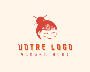 Noodle - Japanese Ramen Girl logo design