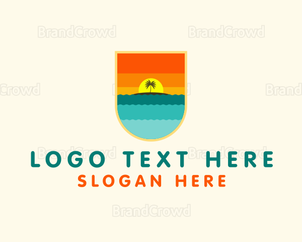 Tropical Beach Shield Logo | BrandCrowd Logo Maker