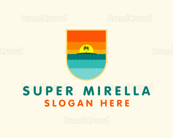 Tropical Beach Shield Logo