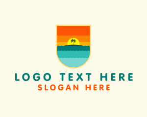 Multicolor - Tropical Beach Shield logo design