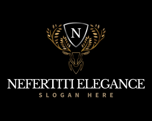 Elegant Deer Floral logo design