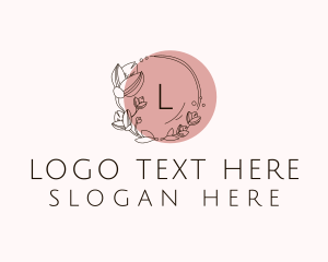 Feminine Flower Wreath Logo