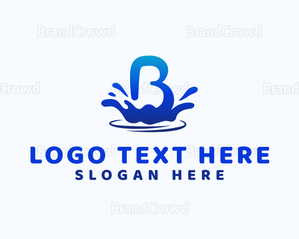 Water Splash Letter B Logo