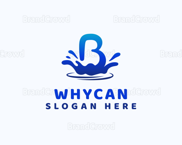 Water Splash Letter B Logo