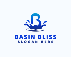 Water Splash Letter B logo design