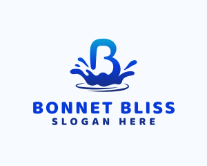 Water Splash Letter B logo design