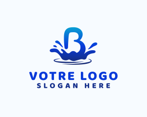 Plumber - Water Splash Letter B logo design