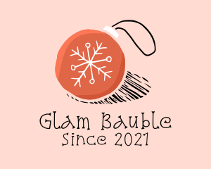 Bauble - Snowflake Christmas Ball logo design