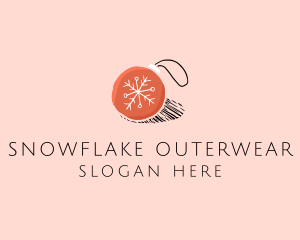 Snowflake Christmas Ball  logo design