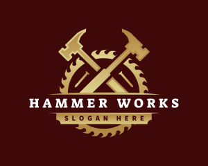 Hammer - Hammer Saw Carpentry logo design
