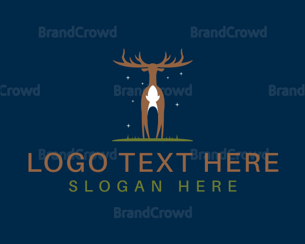 Deer Buck Antler Logo