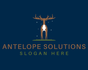 Deer Buck Antler logo design