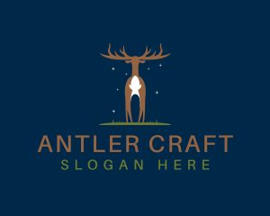 Deer Buck Antler logo design