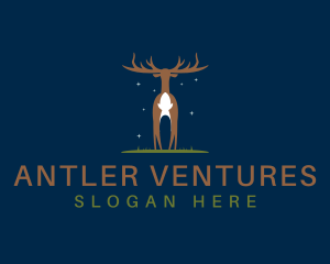 Deer Buck Antler logo design