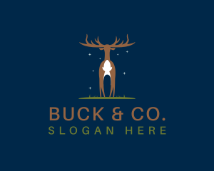 Deer Buck Antler logo design