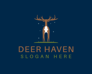 Deer Buck Antler logo design