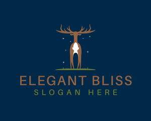 Elk - Deer Buck Antler logo design