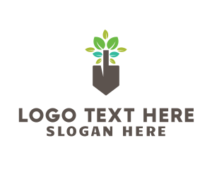Leaf - Gardening Plant Shovel logo design