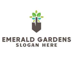 Gardening Plant Shovel logo design