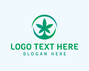 Gradient - Cannabis Weed Emblem logo design