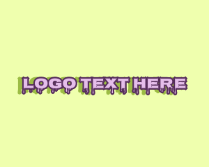 Slimy - Purple Slime Text logo design