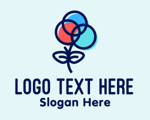 Venn Diagram - Colorful Flower Rings logo design