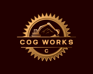 Cog - Excavator Cog Machine logo design