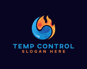 Thermostat - Cooling Flame Energy logo design