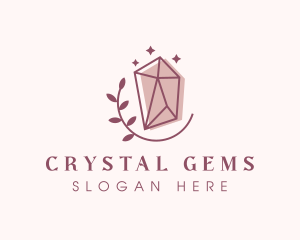 Upscale Leaf Crystal logo design