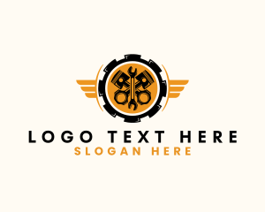 Piston - Piston Gear Mechanic logo design