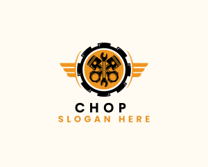 Engine - Piston Gear Mechanic logo design