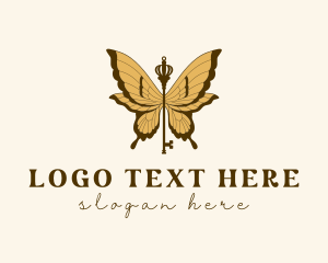 Entomology - Luxury Butterfly Key logo design