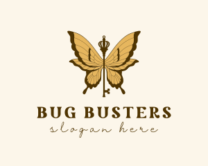 Luxury Butterfly Key logo design