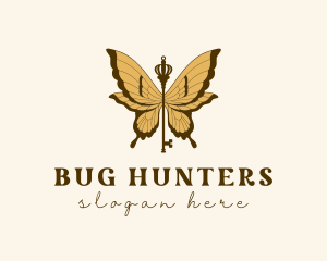 Entomology - Luxury Butterfly Key logo design