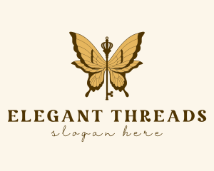 Luxury Butterfly Key logo design