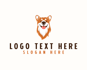 Illustration - Cute Puppy Pet logo design