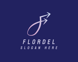 Logistics Arrow Letter F logo design