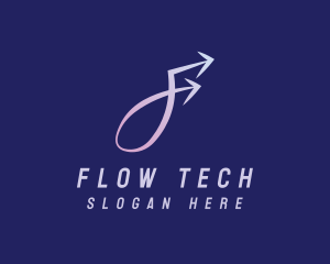 Logistics Arrow Letter F logo design