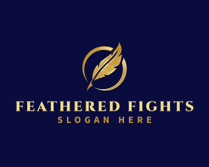 Luxury Feather Quill logo design