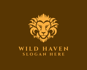 Yellow Wild Lion logo design