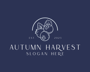 Organic Blueberry Fruit Harvest logo design