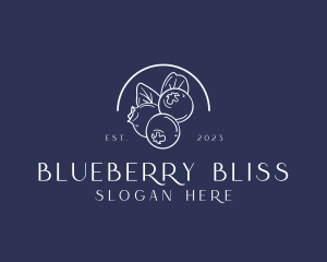 Organic Blueberry Fruit Harvest logo design