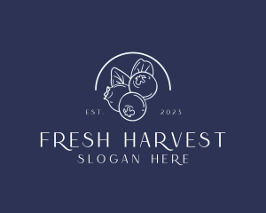 Fruit - Organic Blueberry Fruit Harvest logo design