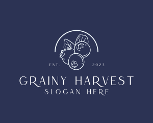 Organic Blueberry Fruit Harvest logo design