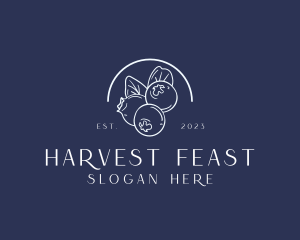 Organic Blueberry Fruit Harvest logo design