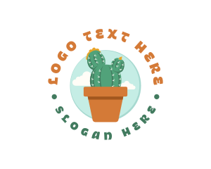 Gardening - Cactus Pot Plant logo design