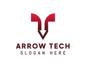 Arrow - Gradient T Arrow logo design